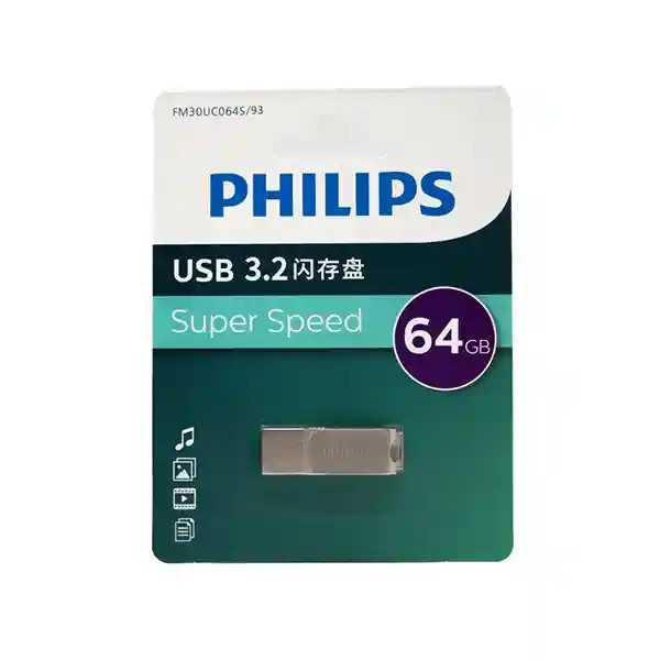 فلش مموری فیلیپس مدل FM30U Super Speed ظرفیت 64 گیگابایت با رابط USB 3.2 و Type C